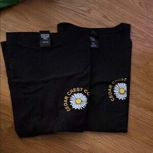 Hanes Black Tee with Daisy and Cedar Crest Co Design